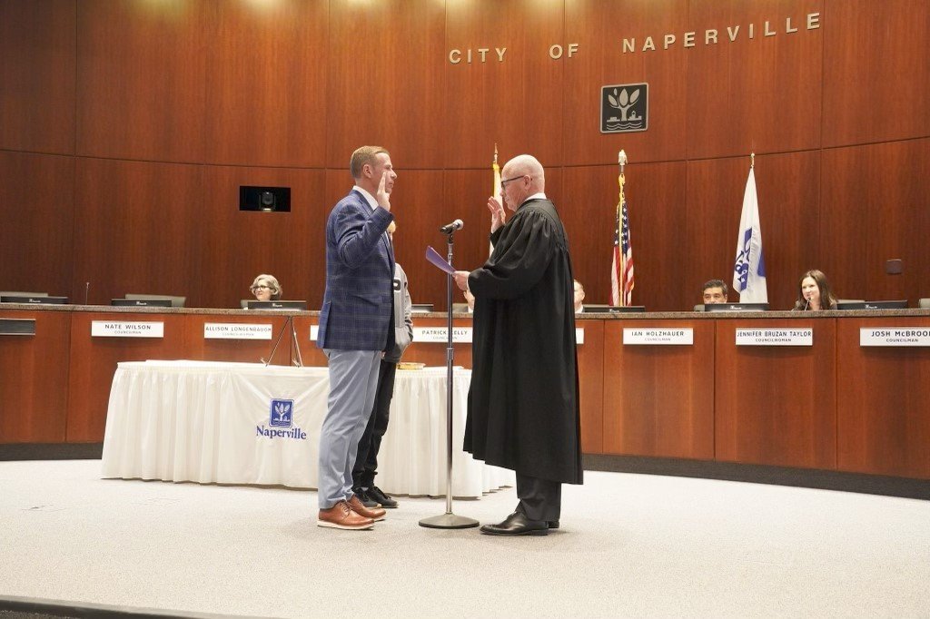 Josh McBroom Naperville City Council Swearing In